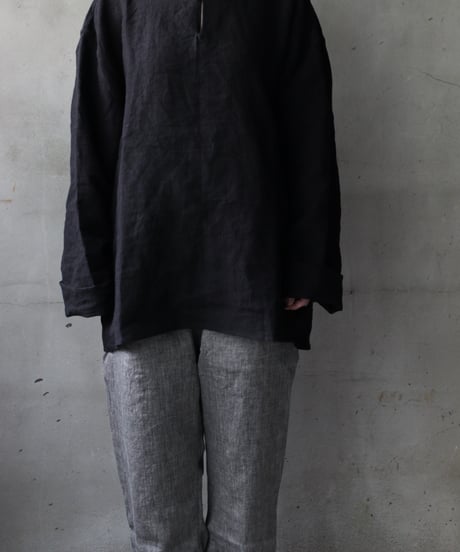 klauseクロイゼ / Sun-dried Linen C.S Slit Neck Shirtシャツ/ kla-25014