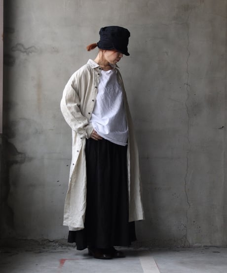 cavane キャヴァネ / Tunic long-sleeve Cotton100Jacquardシャツ / ca-26024