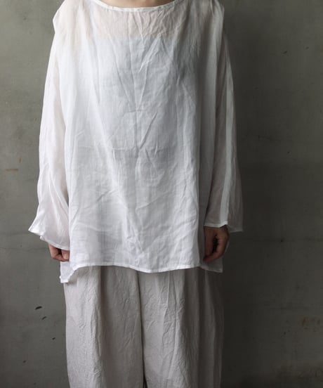 cavane キャヴァネ / Tunic long-sleeve Linen100シャツ / ca-26087