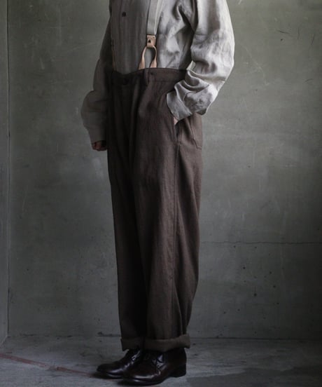 cavane キャヴァネ / Over pants with suspenders Woolパンツ / ca-24213