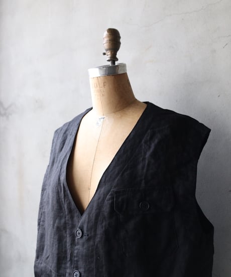 KLASICA クラシカ / Deconstructed Work Wear Vest "MALAKOFF"-dbベスト / kl-26008
