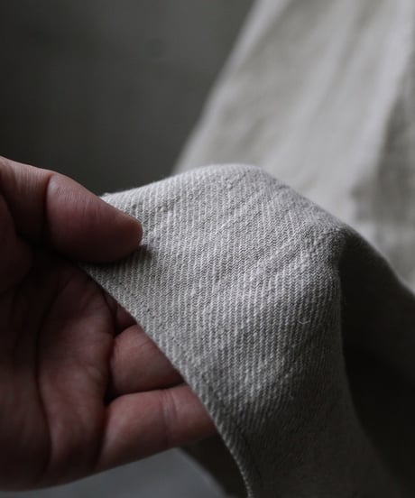 klauseクロイゼ / Belarus Linen Band Collar Shirt Long Dress/ kla-25034