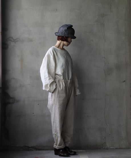 klauseクロイゼ / C/L Stripe Loose Fitting Tapered Trousers (平織/中厚手) / kla-25009