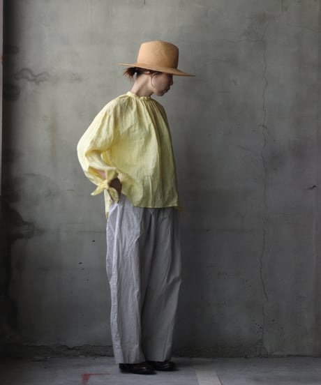 cavane キャヴァネ / Gather Neck Pullover Blouse linen100ブラウス / ca-26067
