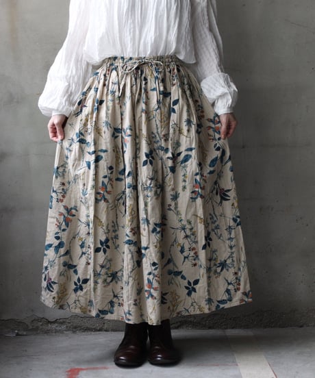 cavane キャヴァネ / Gatehered Petti Skirt linen&Cottonスカート/ ca-26049