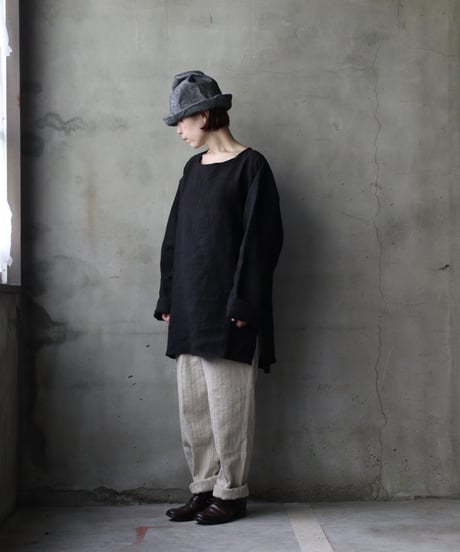 klauseクロイゼ / Sun-dried Linen C.S Shirt Middle Lengthシャツ/ kla-25012