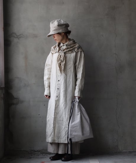 cavane キャヴァネ / Shirt-Dress Linen100硫化染めワンピース / ca-26020