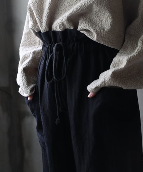 cavane キャヴァネ / Side-Pocket wide pants wool/linenパンツ / ca-25155