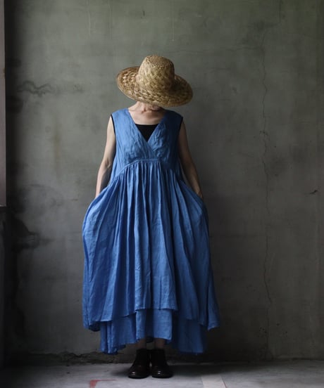 cavane キャヴァネ / Gathered dress linen100ワンピース / ca-25120