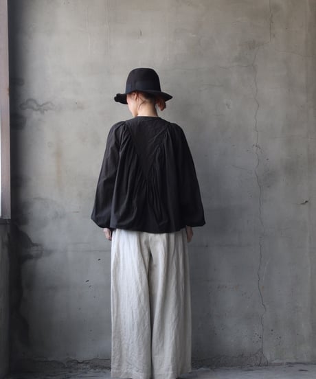cavane キャヴァネ / Stand-collar raglan cotton & linen blouseブラウス / ca-26007