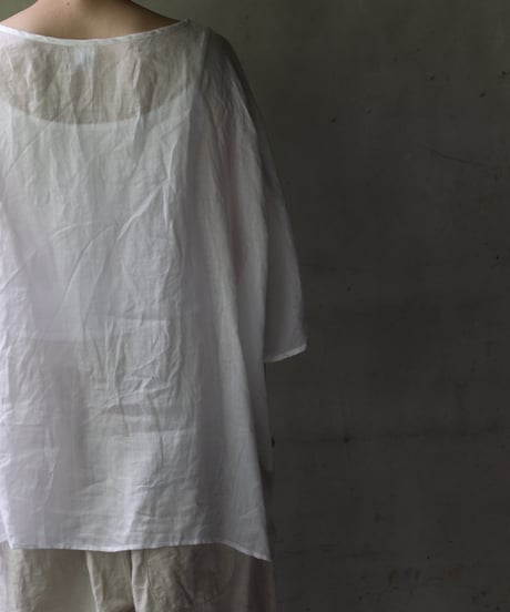 cavane キャヴァネ / Tunic half-sleeve Linen100シャツ / ca-25078
