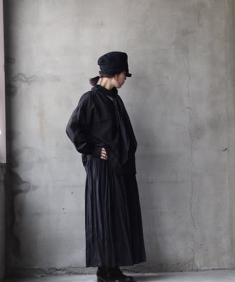 cavane キャヴァネ / Pull-over blouse with tie Silk & Cotton100ブラウス / ca-26034