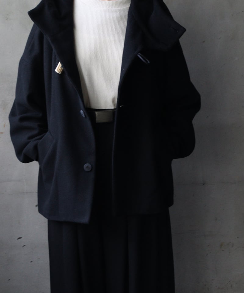 Dulcamara ドゥルカマラ メルトンダッフルショートCT 黒 ユニセックス Dulcamara ドゥルカマラ / メルトンダッフルショートCT UNISEX / dl-2