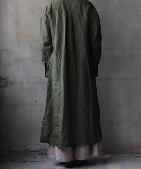 cavane キャヴァネ / Shirt-Dress Linen100硫化染めワンピース / ca-26019