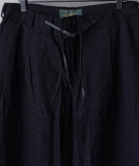 ALEKSANDR MANAMISアレクサンダーマナミ/ BLACK CHECK LOOSE PANT - CHECKED BLACKトラウザーズ / am-25022