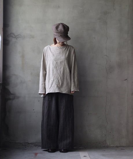 cavane キャヴァネ / Tunic long-sleeve Cotton&Woolシャツ / ca-25151
