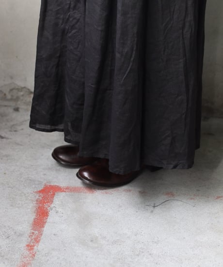 cavane キャヴァネ / Gathered skirt with side button linen100 スカート / ca-25149
