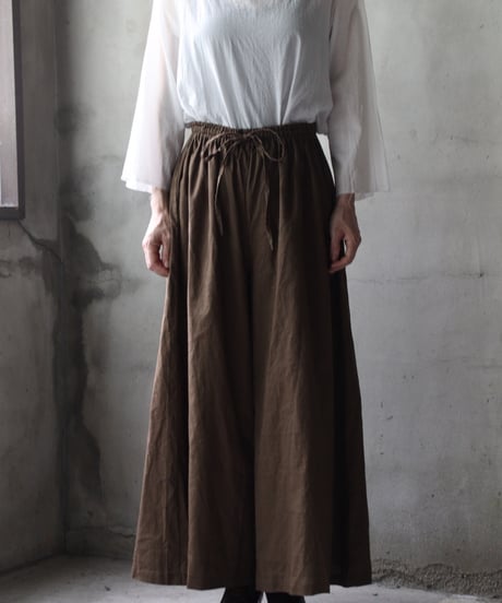 cavane キャヴァネ / Wide Petti Pants Linen/Cottonパンツ/ca-25094