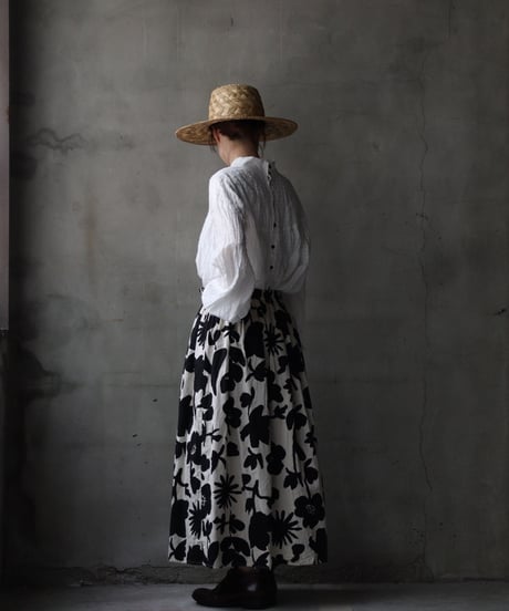 cavane キャヴァネ / Gatehered Petti Skirt Cotton&linenスカート/ ca-26050