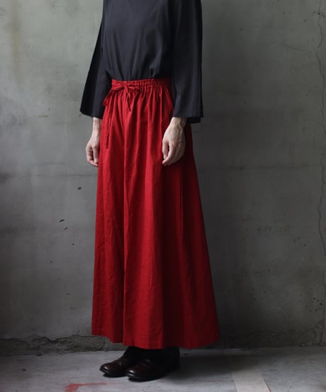 cavane キャヴァネ / Wide Petti Pants Linen/Cottonパンツ/ca-25093