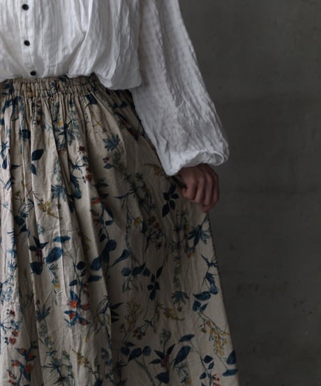 cavane キャヴァネ / Gatehered Petti Skirt linen&Cottonスカート/ ca-26049