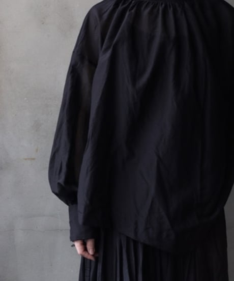 cavane キャヴァネ / Pull-over blouse with tie Silk & Cotton100ブラウス / ca-26034