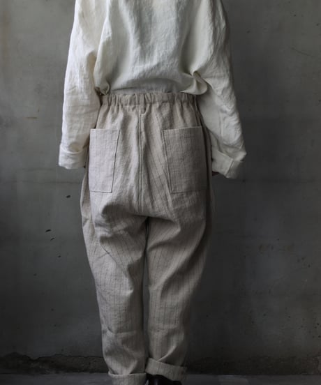 klauseクロイゼ / C/L Stripe Loose Fitting Tapered Trousers (平織/中厚手) / kla-25009