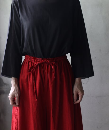 cavane キャヴァネ / Wide Petti Pants Linen/Cottonパンツ/ca-25093