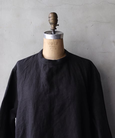 klauseクロイゼ / 天日干し綾リネンBand Collar Shirt Long Dress/ kla-25035