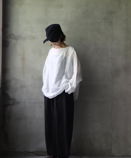 cavane キャヴァネ / Tunic long-sleeve Linen100シャツ / ca-25122