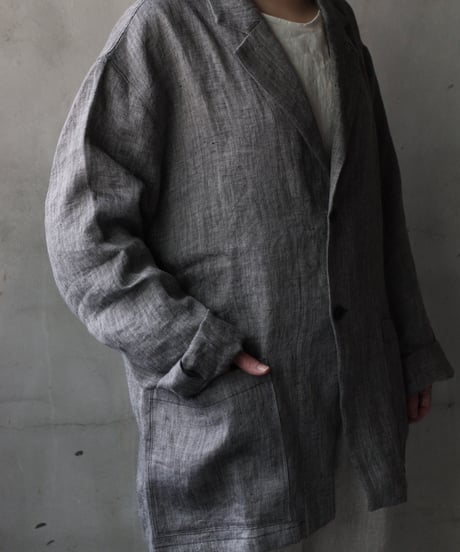 klauseクロイゼ / Tailored Jacket Linen100 Herring-boneジャケット/ kla-25023