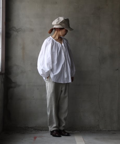 cavane キャヴァネ / Raglan puff-sleeve blouse Jacquardブラウス / ca-26021