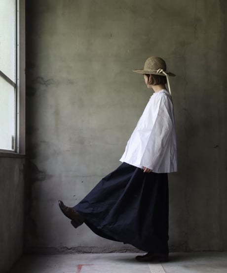 SCHA シャー/ Round Neck Open Front Volume Top" OE "-PAPER COTTON HEAVY- / Sc-23008 ( Art#1724)