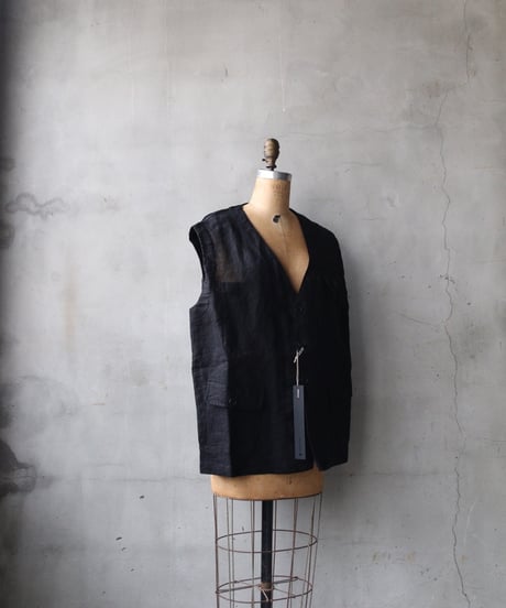 KLASICA クラシカ / Deconstructed Work Wear Vest "MALAKOFF"-dbベスト / kl-26008