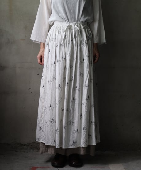cavane キャヴァネ / Gatehered Petti Skirt Cotton/Linen100スカート/ca-25141