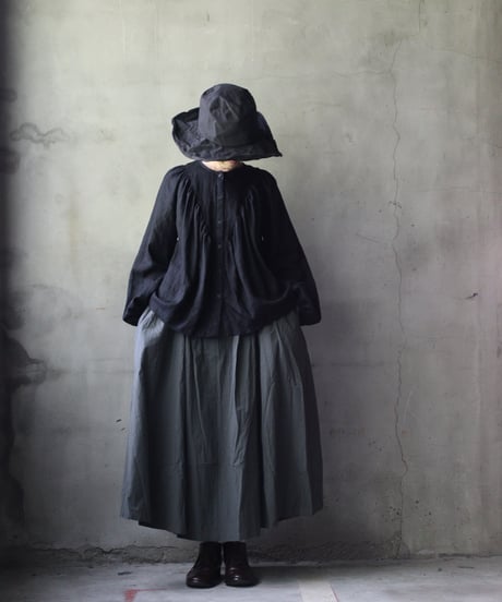 cavane キャヴァネ / Collarless raglan linen100 blouseブラウス / ca-25132