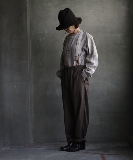 cavane キャヴァネ / Over pants with suspenders Woolパンツ / ca-24213