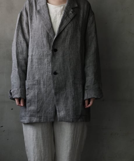 klauseクロイゼ / Tailored Jacket Linen100 Herring-boneジャケット/ kla-25023
