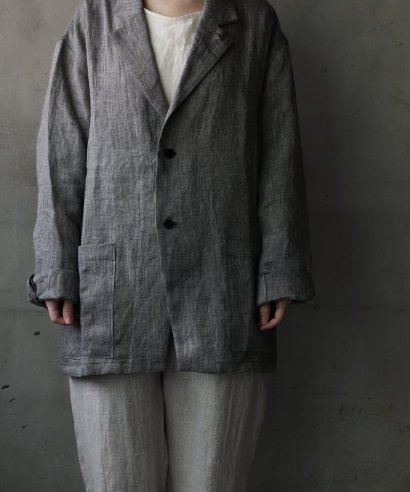 klauseクロイゼ / Tailored Jacket Linen100 Herring-b
