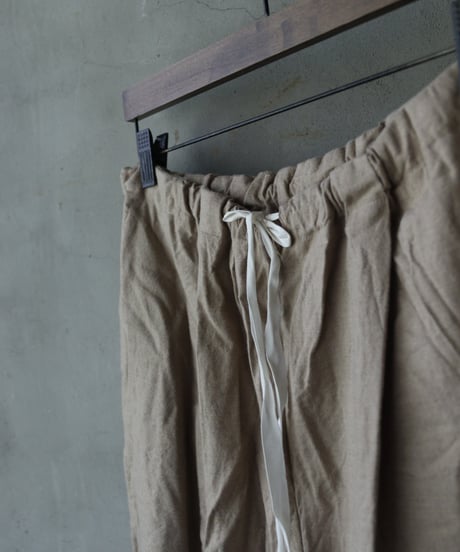 SCHA シャー/ Deep Pockets Wide Leg Pants Long-flannel-COTTON/CASHMERE-/Sc-24020 ( Art#1838)