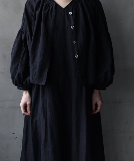 cavane キャヴァネ / Balloon sleeve over-shirt Linen&Cotton100ブラウス/ ca-26032
