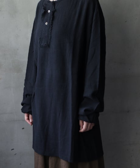 MAVRANYMA / Organic Low Cotton Henley Long-sleeve / Mav-24003
