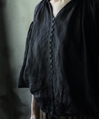 cavane キャヴァネ / Wide-sleeves with waist drawstring linen100 blouseブラウス / ca-25105