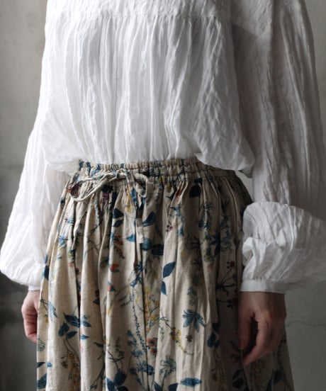 cavane キャヴァネ / Gatehered Petti Skirt linen&Cottonスカート/ ca-26049