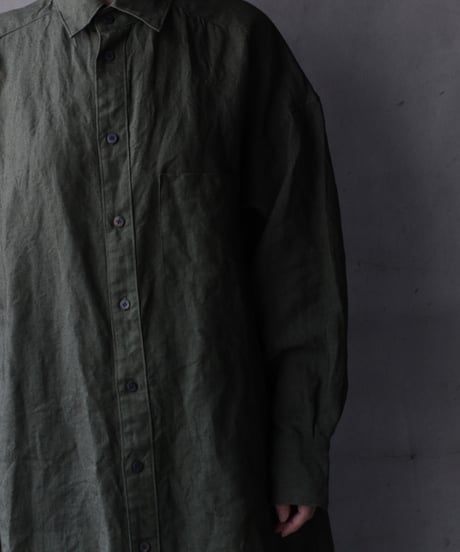 cavane キャヴァネ / Shirt-Dress Linen100硫化染めワンピース / ca-26019