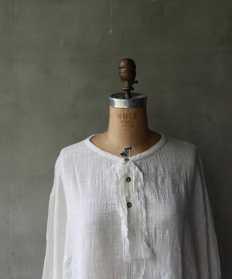 MAVRANYMA / Organic Low Cotton Henley Long-sleeve / Mav-24004