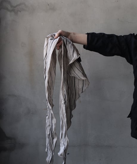 cavane キャヴァネ / Limited Scarf with tassel linen100スカーフ / ca-26040