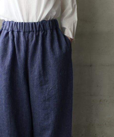 cavane キャヴァネ / Denim Wide TrousersⅡ Linen&Woolパンツ/ca-25057