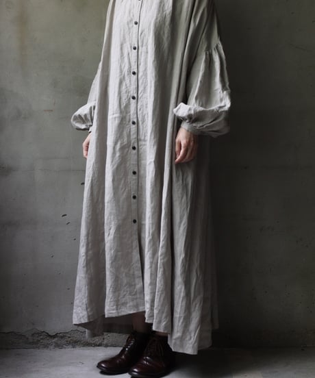 cavane キャヴァネ / Balloon sleeve dress linen100ワンピース / ca-25058
