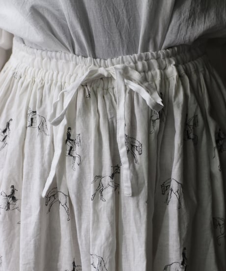 cavane キャヴァネ / Gatehered Petti Skirt Cotton/Linen100スカート/ca-25141